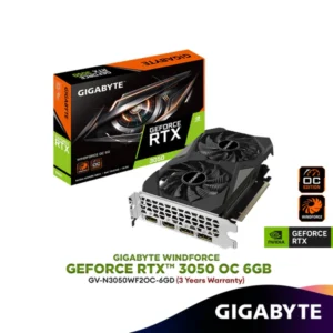 GIGABYTE GeForce RTX 3050 WINDFORCE OC 6GB GDDR6 Graphics Card | GV-N3050WF2OCV2-6GD
