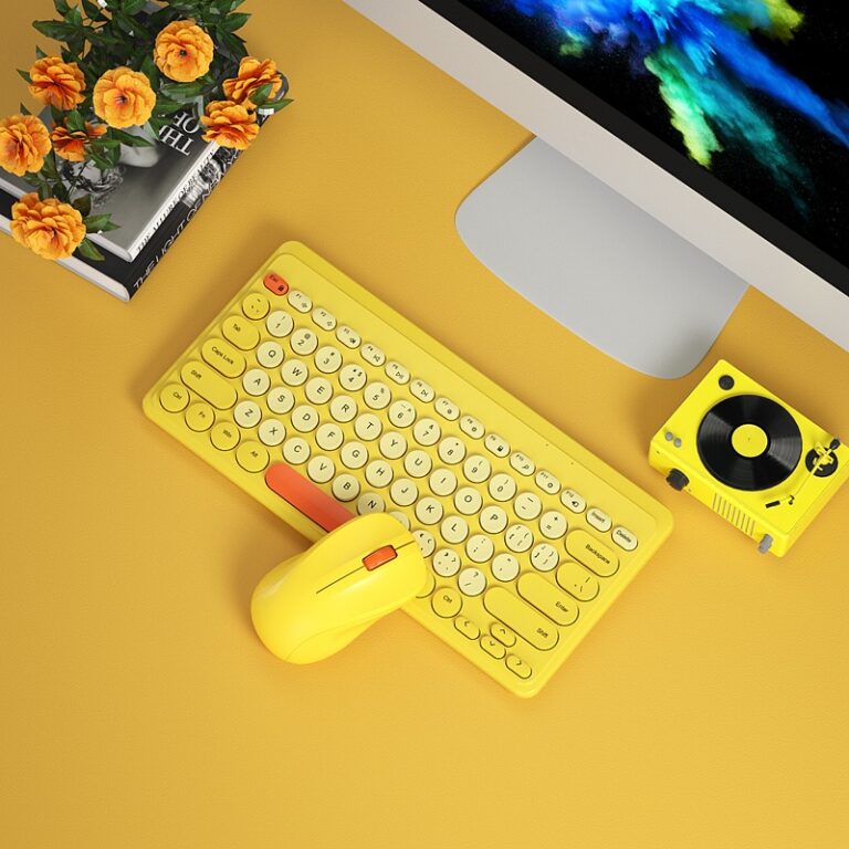 B.O.W MK610 Wireless Keyboard Mouse Combo - Yellow