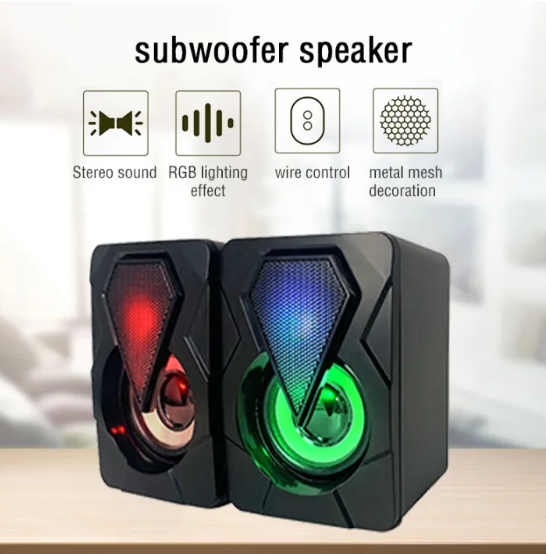 09 USB Speaker Computer wired RGB light-emitting speaker